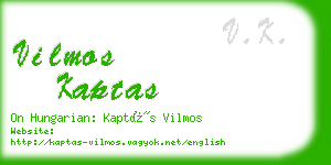 vilmos kaptas business card